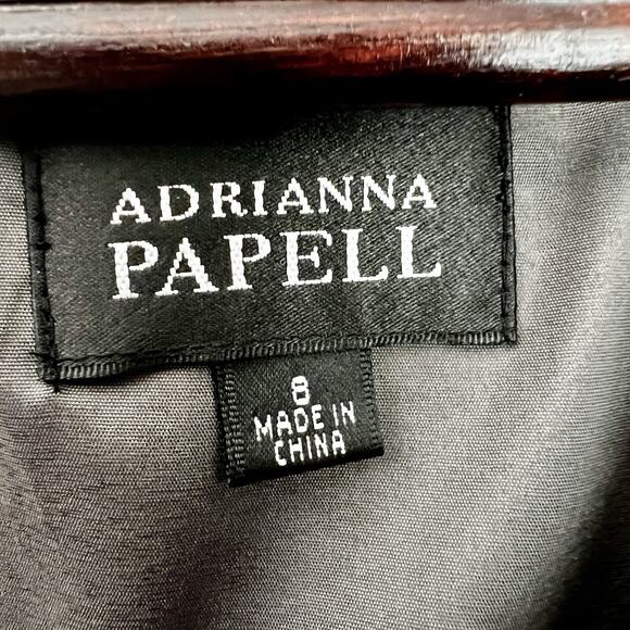 Adrianna Papell Gray Lace Sheath Dress Sz 8 Formal Cocktail Wedding Fitted - Picture 5 of 11